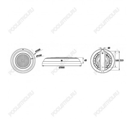 Светильник W803. LED. RGB 2 пр.. накл.. пленка. 25Вт. 12В AC. AISI-316