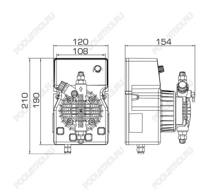 Насос дозир. мембранный DLX-MA/MB 15 л/ч 04 бар PVDF